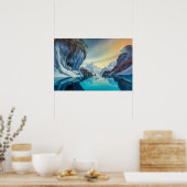 Berg meer in de winter poster (Keuken)