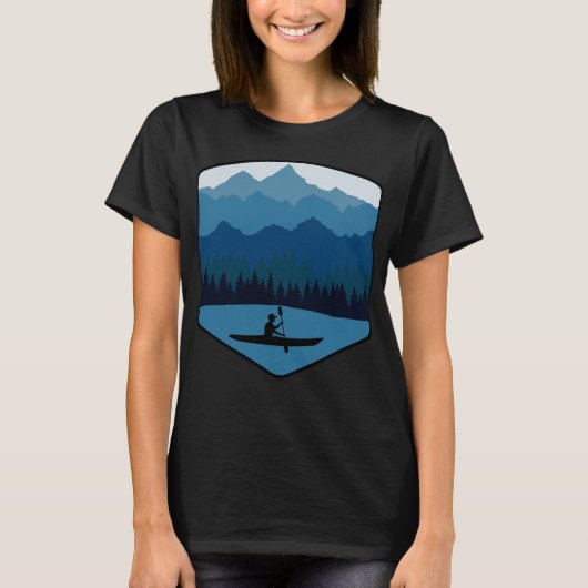 Berg meer Kayaking Canoe Kayak Paddling T-shirt (Voorkant)