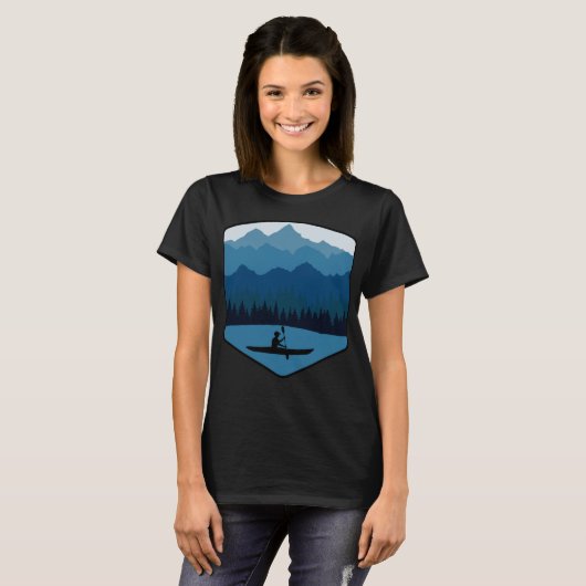Berg meer Kayaking Canoe Kayak Paddling T-shirt (Voorkant volledig)