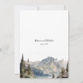 Berg meer moderne bruiloft QR Code Kaart (Achterkant)