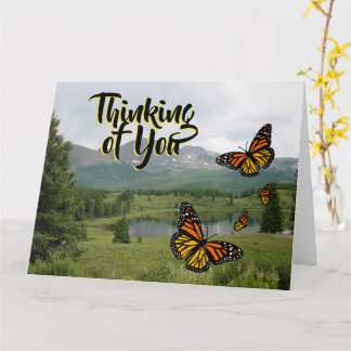 Berg meer monarch Butterflies Thinking Card Kaart