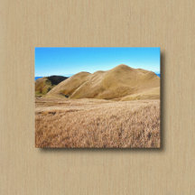 Berg Met Bruin Gras en Blauwe Lucht