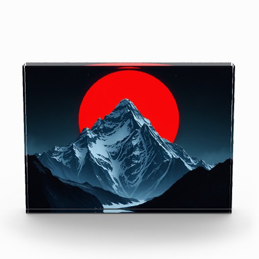 Berg met rode maan fotoblokken (Voorkant)