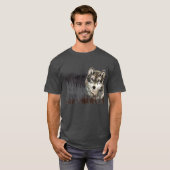 Berg met Waterverf Wolf Animal wildernis T-shirt (Voorkant volledig)