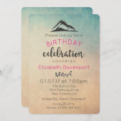 Berg met Zondag Verjaardagsfeest Uitnodigen Kaart (Voorkant / Achterkant)