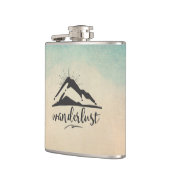 Berg met zonnestralen en walittypografie heupfles (Links)