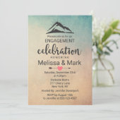 Berg met zonnestralen Engagement Party Uitnodigen Kaart (Staand voorkant)