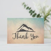 Berg met zonnestralen Hartelijk dank Bedankkaart (Staand voorkant)