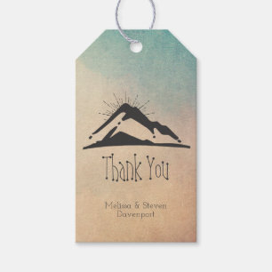 Berg met zonnestralen Hartelijk dank Cadeaulabel