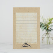 Berg met zonnestralen omzoomd briefpapier (Staand voorkant)