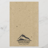 Berg met Zonnestralen op FAUX Kraft Papier Textuur (Voorkant)