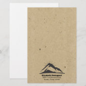 Berg met Zonnestralen op FAUX Kraft Papier Textuur (Voorkant / Achterkant)