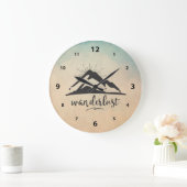 Berg met zonnestralen - Wanderlust Typografie Grote Klok (Huis)