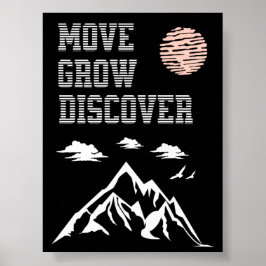 Berg Motiverende Kunst Beweeg Groei Ontdek Poster