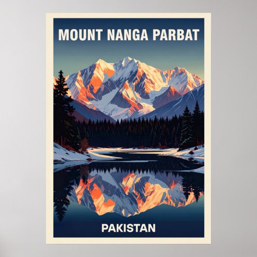 Berg Nanga Parbat V04 Poster (Voorkant)