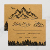 Berg natuur Rustieke Woodsy RSVP Bruiloft Kaart (Voorkant / Achterkant)