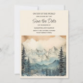 Berg Natuur Trouwfoto Bewaar Datum Save The Date (Voorkant)
