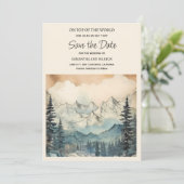 Berg Natuur Trouwfoto Bewaar Datum Save The Date (Staand voorkant)
