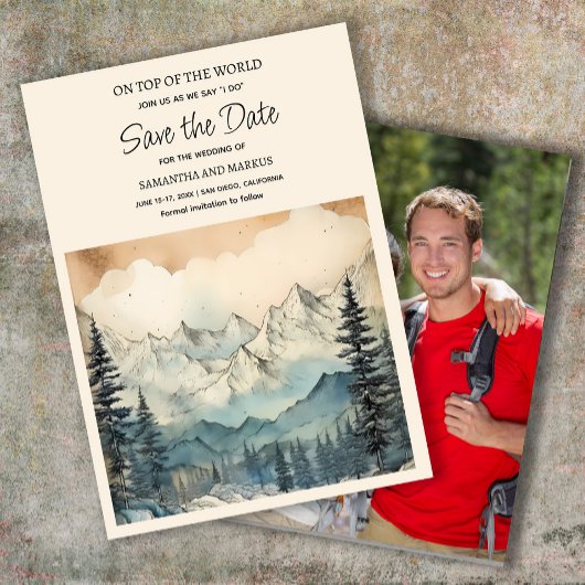 Berg Natuur Trouwfoto Bewaar Datum Save The Date
