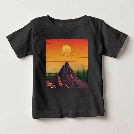 BERG NATUUR VINTAGE ZONSONDERGANG LANDSCHAP (Voorkant)