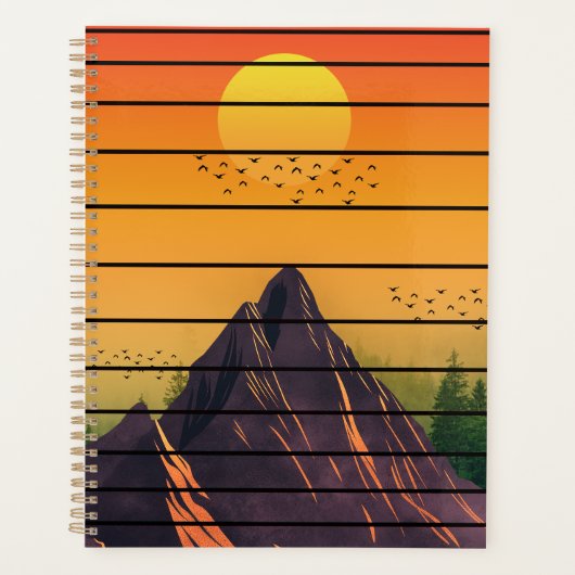 BERG NATUUR VINTAGE ZONSONDERGANG LANDSCHAP PLANNER (Voorkant)