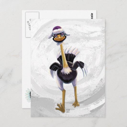 Berg onderweg naar Ostrich Briefkaart (Voorkant / Achterkant)