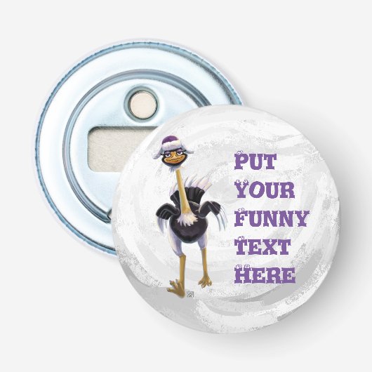 Berg onderweg naar Ostrich Button Flesopener (Voorkant)