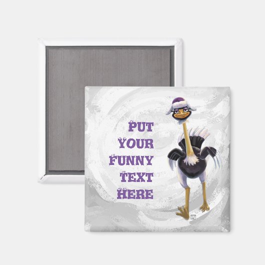 Berg onderweg naar Ostrich Magneet (Voorkant / Achterkant)