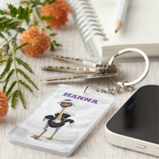 Berg onderweg naar Ostrich Sleutelhanger (Voorkant Rechts)