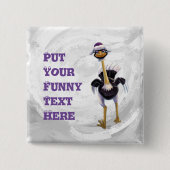 Berg onderweg naar Ostrich Vierkante Button 5,1 Cm (Voorkant)