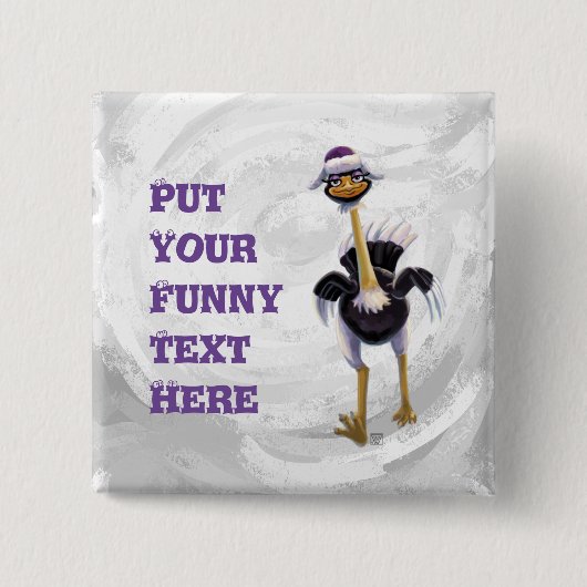 Berg onderweg naar Ostrich Vierkante Button 5,1 Cm (Voorkant)