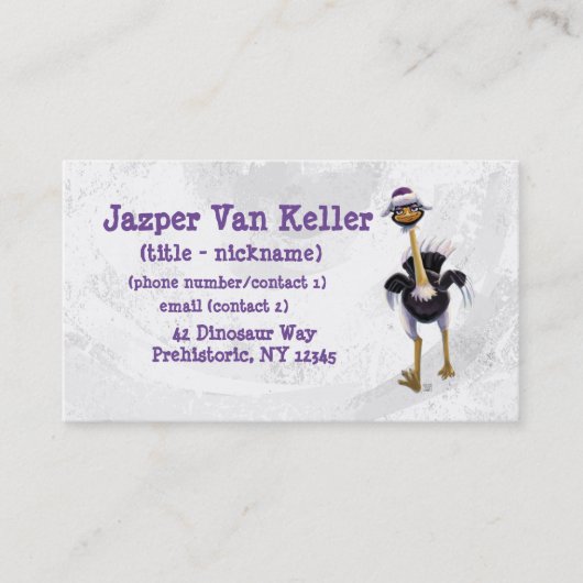 Berg onderweg naar Ostrich Visitekaartje (Voorkant)