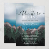 Berg ontmoet oceaan Het avontuur begint bruiloft Kaart (Voorkant / Achterkant)