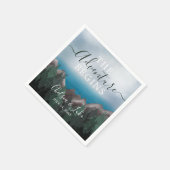 Berg ontmoet oceaan Het avontuur begint bruiloft Servet (Hoek)