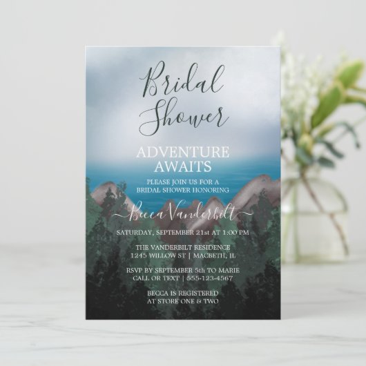 Berg ontmoet Ocean Adventure Vrijgezellenfeest Kaart (Staand voorkant)