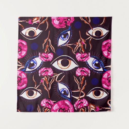 Berg oog. Abstract patroon Wandkleed (Voorkant)
