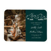 Berg Outdoor Sage Groene Bruiloft Sla de datum op Magneet (Horizontaal)