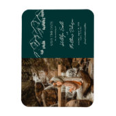 Berg Outdoor Sage Groene Bruiloft Sla de datum op Magneet (Verticaal)