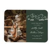 Berg Outdoor Sage Groene Bruiloft Sla de datum op Magneet (Horizontaal)