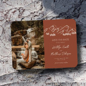 Berg Outdoor Terracotta Bruiloft Save The Date Magneet