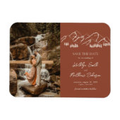 Berg Outdoor Terracotta Bruiloft Save The Date Magneet (Horizontaal)