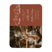 Berg Outdoor Terracotta Bruiloft Save The Date Magneet (Verticaal)