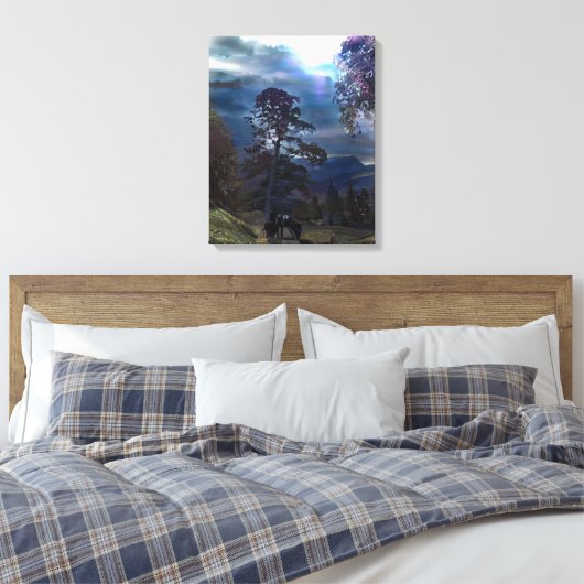 BERG PAD CANVAS AFDRUK (Insitu (Slaapkamer))