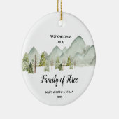 Berg Pine Trees Kerstmis als familie van drie Keramisch Ornament (Rechts)