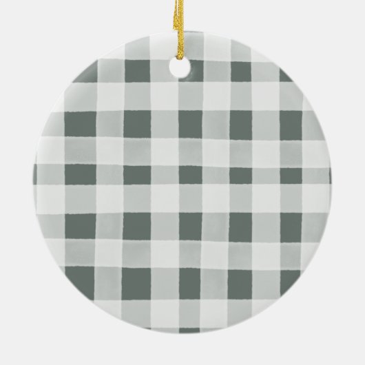 Berg Pine Trees Kerstmis als familie van drie Keramisch Ornament (Achterkant)