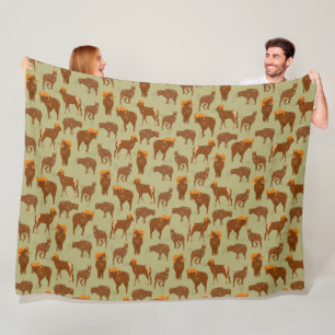 Berg Rams Dikhoornige Schapen Rustieke Patroon Fleece Deken
