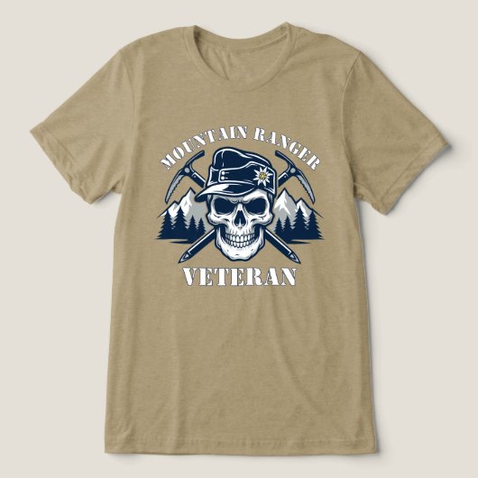 Berg Ranger Veteraan Alpine Schedel Tri-Blend Shirt (Design voorkant)
