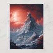 Berg Red Moon Fantasy Landscape Briefkaart (Voorkant)