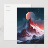 Berg Red Moon Fantasy Landscape Briefkaart (Voorkant / Achterkant)
