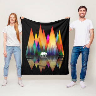 BERG REGENBOOG BEER FLEECE DEKEN